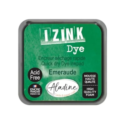 Imagen de Aladine Izink Dye Tinta de Secado rápido para Sellos y Plantillas Álbum Recortes Tarjetas Creativas Francesa Tamaño M 5 x cm Color Verde Esmeralda
