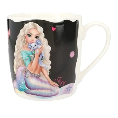 Imagen de Depesche 12373 TOPModel Mermaid taza en blanco, con motivo de modelo, efecto térmico y diseño marino, asa porcelana, capacidad aprox. 320 ml