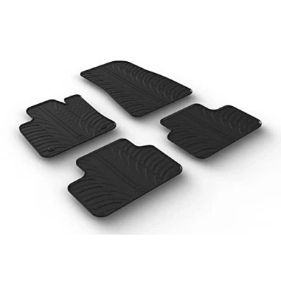 Imagen de Gledring 0396 Juego de alfombrillas suelo Caucho delante y detrás 4 negro 750mm 550mm
