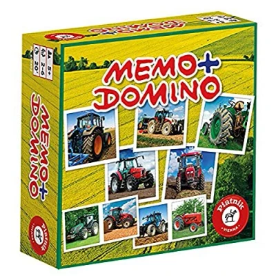 Imagen de Piatnik Juego de dominó y Memoria, 6594, «Tractores»