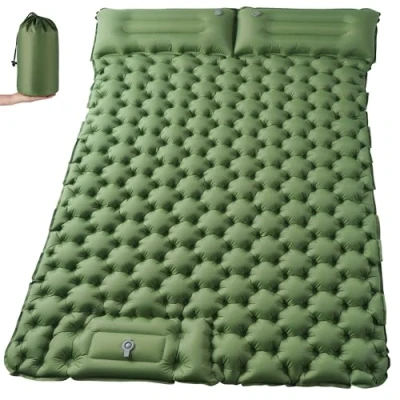 Imagen de KUOGAS Esterilla Camping 2 Personas, Colchoneta Ampliado y Grueso, Inflable con Bomba de Aire a Pedal, Ultraligera Portátil, Ideal para Playa, Senderismo