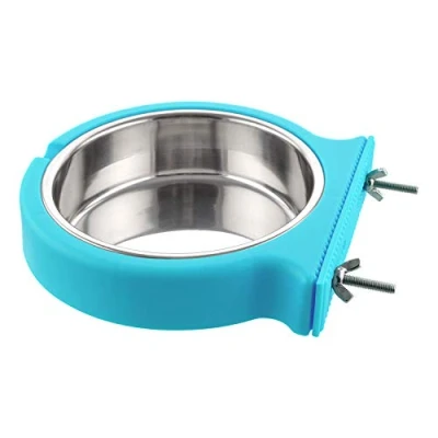Imagen de MOACC Comedero Perro Gato Conejo Acero Inoxidable Animales Domésticos Colgantes Jaula Extraíble Alimentos Agua Cuencos para Pequeños