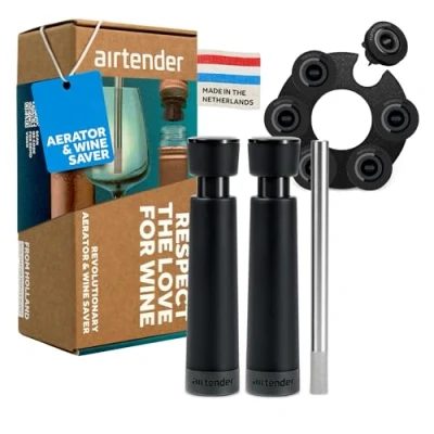 Imagen de Airtender aireador de vino y kit vacío bomba 6 tapones caja regalo