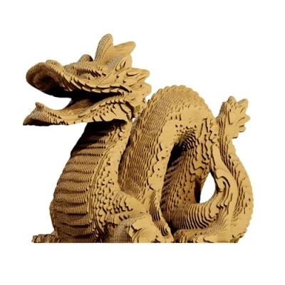 Imagen de CARTONIC Dragón: Un viaje cautivador de montaje y creatividad Puzzle 3D cartón El se convierte en una figura relieve Dragon Made of Recycled Cardboard