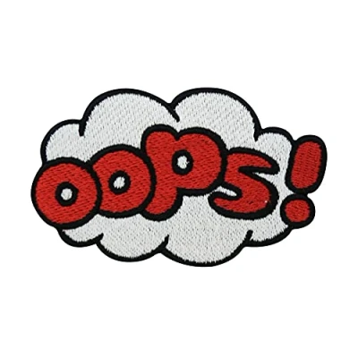 Imagen de Finally Home Oops Comic Design Parche termoadhesivo con diseño de nube