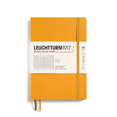 Imagen de LEUCHTTURM1917 363404 Libreta de notas Medium (A5) tapas blandas, 123 páginas numeradas, líneas, Rising Sun