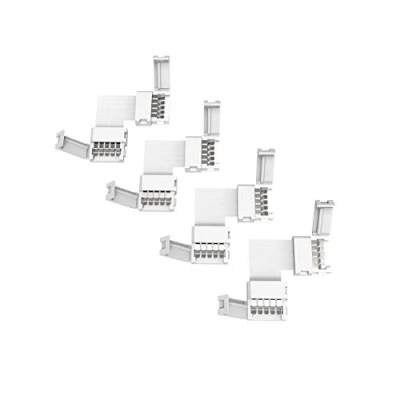 Imagen de trooplex conector de esquina 5 pines, 12 mm, 4 unidades, tiras LED, 90 esquinas, polos, en forma L, ángulo recto, sin soldadura, piezas, RGBW, blanco