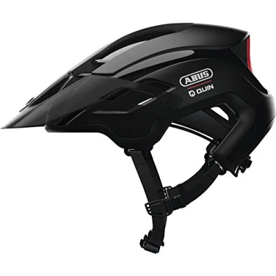 Imagen de ABUS Casco Para bicicleta de montaña MonTrailer Quin , inteligente con detección colisión y sistema alarma SOS hombres mujeres Negro, talla M