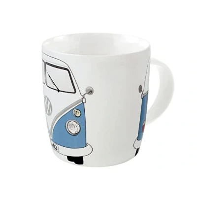 Imagen de BRISA VW Collection Volkswagen Taza grande de cerámica para cafété o cappuccino T1 Camper Bus (Frontal del Bus/Azul)