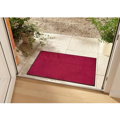 Imagen de HANSE Home Felpudo Lavable para Interiores y Exteriores, Color Liso, 80 x 120 cm, Rojo