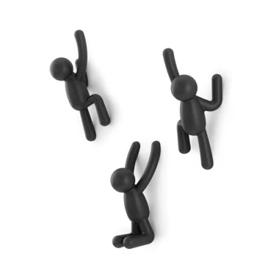 Imagen de Umbra Buddy Ganchos de pared, juego 3, Negro, 1