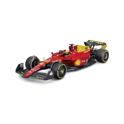 Imagen de Bburago F1 Ferrari 75 2022 Charles Leclerc con Acrilico Vitrina y Piloto Miniatura modelo Coche Regalo Aleación a presión ABS Coleccionable escala 1:24