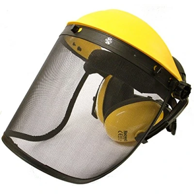 Imagen de Protector facial con visera de malla y protectores auditivos