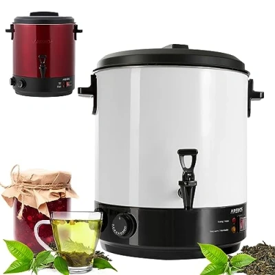 Imagen de Arebos Cocedero de conservas 1800 W Olla envasadora 28 L incl. Temporizador y termostato Ajuste continuo la temperatura 30 110 C 20 120 min.