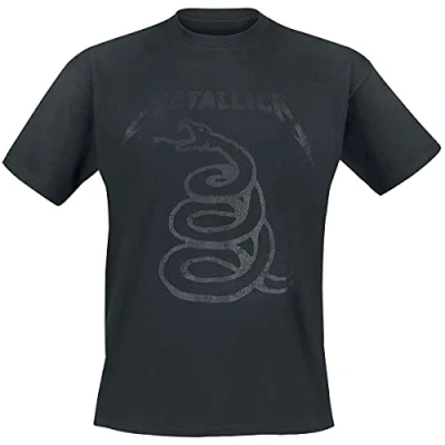 Imagen de Metallica Black Snake Hombre Camiseta Negro M 100% algodón Vorne Bedruckt, Hinten Bedruckt Regular