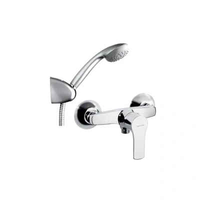 Imagen de Ramon Soler Conjunto Grifo Ducha Monomando Cromado con Sistema S2 de Ahorro Agua Accesorios Serie Titanium