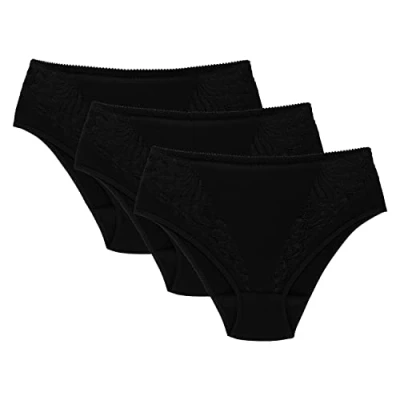 Imagen de WOL Bar 3 Pack Braguitas Clásicas para Mujer WB303, Negro,M