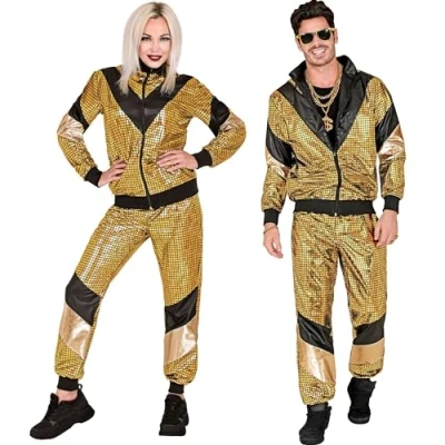 Imagen de w WIDMANN MILANO Party Fashion Dres kostiumowy, złoty, odblaskowy, strój z lat 80 tych, do biegania, złym guście