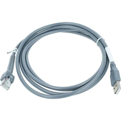 Imagen de vhbw Cable de datos USB 2.0 (m) a RJ45 compatible con Datalogic QuickScan QBT2430, QBT2131, QD2100 escáner código barras Cable, 2 m gris