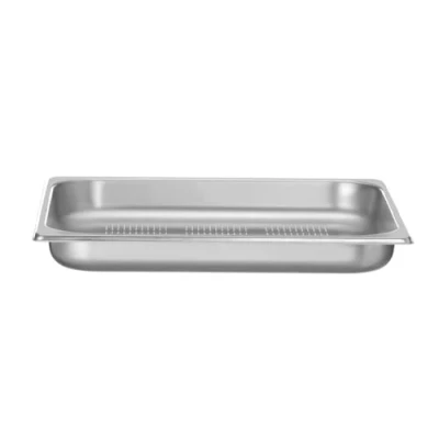 Imagen de HENDI Recipiente GN 2/3, con sólo fondo perforado, contenedor GN, apilable, bordes lisos, resistente a temperaturas de 40 300C, 3L, altura: 40mm, acero inoxidable 18/10