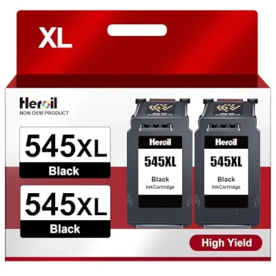 Imagen de Heroil PG 545 545XL Reemplazo de Cartuchos Tinta para Canon XL Multipack Pixma TS3150 TS3151 TS3350 TR4550 TR4551 MG2550s MG2550 MX490 MX495(Negro,2 Pack)