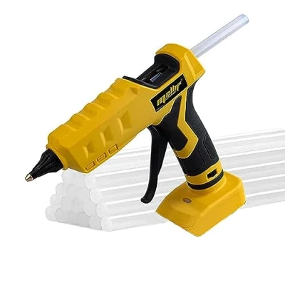 Imagen de Pistola de pegamento caliente inalámbrica 100 W para Dewalt 18 V XR li ion funciona con pilas, tamaño completo 11 mm (herramienta desnuda, sin batería, cargador)