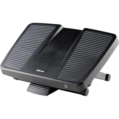 Imagen de Fellowes Ultimate Professional Series Reposapiés Ergonómico de Altura Ajustable con Efecto Masaje Soporte para Apoyo Pies Inclinable Oficina y Hogar. Eleva los las Piernas