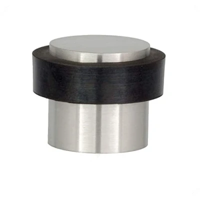Imagen de EVI Herrajes Tope de Puerta 20 x mm Goma Negra Silicona Natural Acero Inoxidable Acabado Mate Incluye Tornillo + Taco Sujeción Mod. I 157