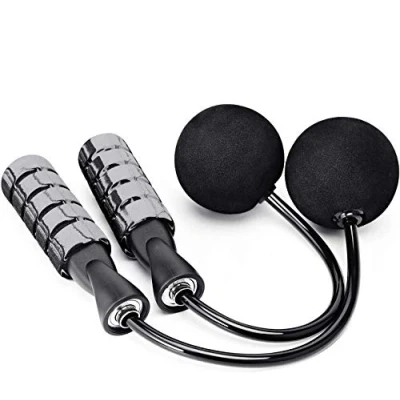 Imagen de CYWQ cuerda de salto sin con peso para entrenamiento, ejercicio, cuerdas saltar enredos rodamientos bolas, (gris)