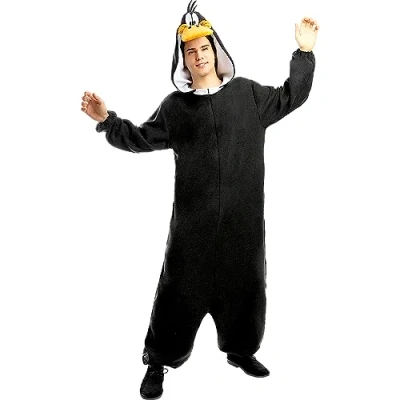 Imagen de Funidelia Disfraz de Pato Lucas Looney Tunes para hombre y mujer Daffy Duck adultos divertidos accesorios Fiestas, Carnaval Halloween Talla M L Negro