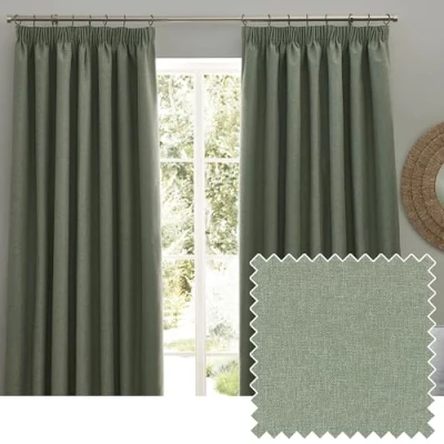 Imagen de furn. Muebles. Par de Cortinas Opacas con Pliegues Tipo lápiz Dawn Eucalipto 168x183cm