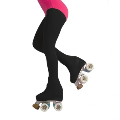 Imagen de CALZITALY PACK 1/2 Medias Cubrepatin Para Niña 70 DEN Patinaje Artístico Professional Skating Natural, Negro 6, 8, 10, 12 Años Calcetería Italiana (12 Años, Negro)