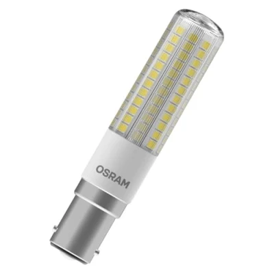 Imagen de OSRAM LED T slim multicolour lamp made of plastic with B15d base, shape, 6.5 W / 806 lm, clear, warm white light 2,700 K, non dimmable, 18 mm diameter, CRI 80.