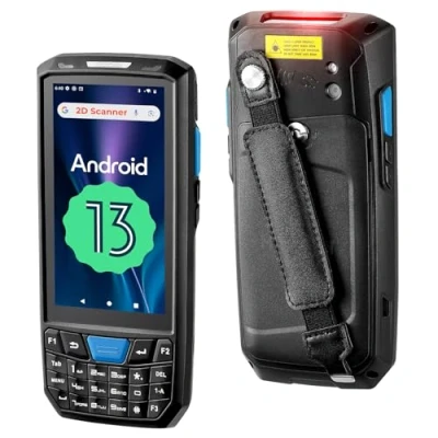 Imagen de MUNBYN 2024 Escáner de Códigos Barras Android 035Pro, PDA Android13, Barras, 4GB+64GB con Teclado, Honeywell N6703 1D/2D QR, Inventario IP66, Software para Almacén