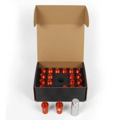 Imagen de OMP SPEED Set 20 Tuercas de Rueda con Metrica M12X1.25 Llave 19 Largo Roscado 40MM Color Naranja Aluminio 7075