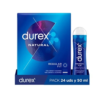 Imagen de Durex Preservativos Natural Confort + Lubricante Play Original, 24 Condones 50ml