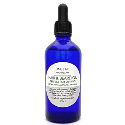 Imagen de 100% Natural ACEITE de AFEITADO y para CABELLO Barba ARGÁN, ROMERO ÁRBOL TÉ 100ml Fine Line Apothecary. Acondiciona, Suaviza, Hidrata, Promueve Crescimiento Cabello.