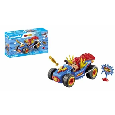 Imagen de PLAYMOBIL Funstars 71632 Racing Luchador, Kart con Motor retráctil, dinámico Set de Juego para Carreras emocionantes, Juguetes niños y niñas a Partir 4 años