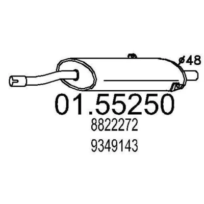 Imagen de MTS 01.55250 Silenciador Intermedio 920 SAAB: 900 I Cabrio