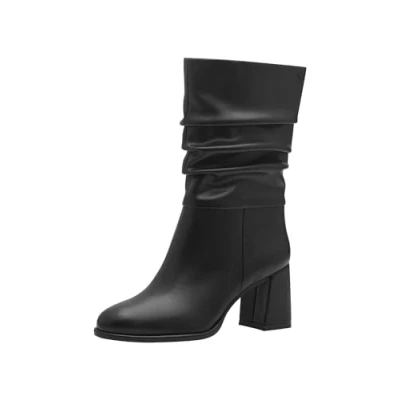 Imagen de Tamaris Botines Con Tacón Cuadrado para Mujer, Veganos, Negro Mate, 38 EU