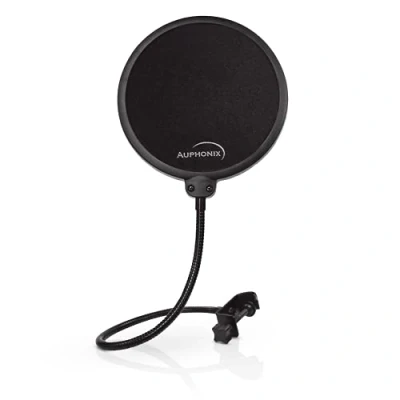 Imagen de Auphonix filtro pop para micrófono, pantalla de micrófono doble capa 6 pulgadas, compatible con Blue Yeti, Snowball y Nano, podcasts transmisión, MPF 1