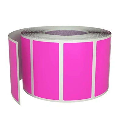 Imagen de Royal Green Rollo de 500 Etiquetas Adhesivas Rosa Neón Rectangulares (4 x 1,9 cm) Pegatinas Brillantes para Escribir en Superficie (40 19 mm)