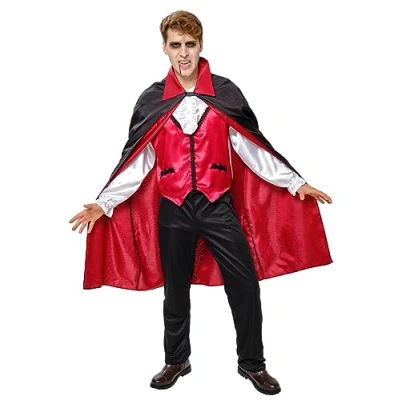 Imagen de Rubies Disfraz Conde Drácula Clásico para hombre, Chaleco con chorrera, pantalón y capa, Oficial Halloween, Carnaval, Fiestas Cosplay