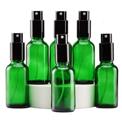 Imagen de YIZHAO Verde Bote Spray Pulverizador Cristal 30ml, Pequeño con Fina Niebla, para Aceite Esencial, Aromaterapia, Perfume,Limpieza, Viaje, Agua,Farmacia, Laboratorio 6Pcs