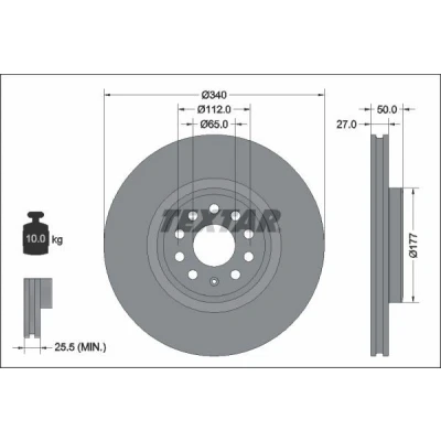 Imagen de TEXTAR 92337405 Disco de freno