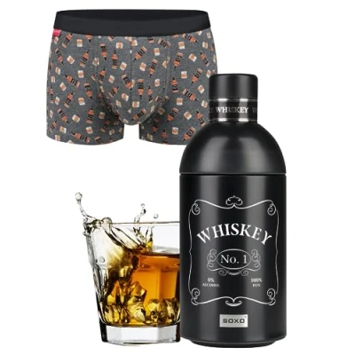 Imagen de soxo Whisky Calzoncillos Hombre Boxer Algodon Boxers Deportivos Regalos Originales XL