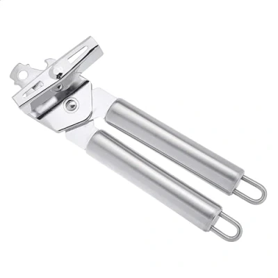 Imagen de Amazon Basics Abrelatas manual de acero inoxidable 3 en 1, duradero y con gancho para colgarlo fácilmente, 21.59 x 5.08 4.45 cm (anteriormente marca AmazonCommercial)