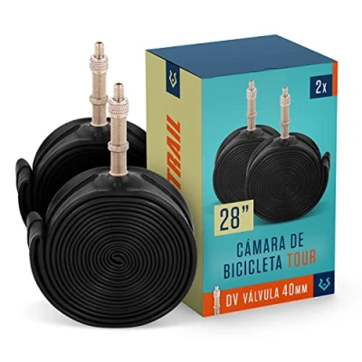 Imagen de Alphatrail Cámara de Bicicleta Rick 28 Pulgadas DV Dunlop Válvula 2X Conjunto con Garantía Movilidad I Cubierta Compatible Schwalbe, Michelin, Continental, Conti, Maxxis &amp; Kenda