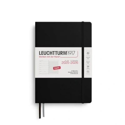 Imagen de LEUCHTTURM1917 372796 Agenda semana vista y libreta Medium (A5) 2026, 18 meses 07.2025 12.2026, Tapa Dura, Negro, Inglés
