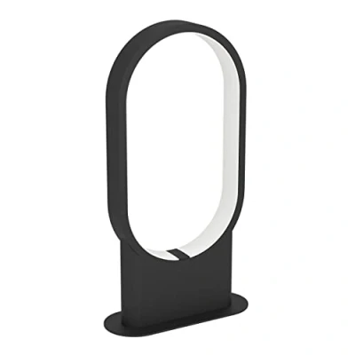 Imagen de Eglo LED Codriales para comedor, lámpara de mesa minimalista, iluminador cabecera metal en negro y plástico blanco, luz dormitorio blanco cálido